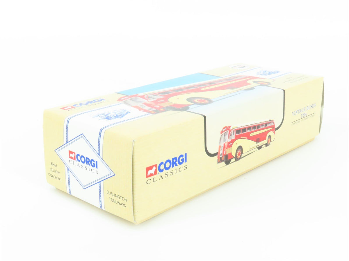 1:50 Scale Corgi 98464 Die-Cast Yellow Coach 743 Burlington Trailways Bus