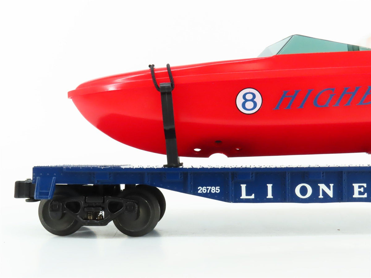 O Gauge 3-Rail Lionel 6-26785 Flat Car #26785 w/ 8 Highball Power Boat