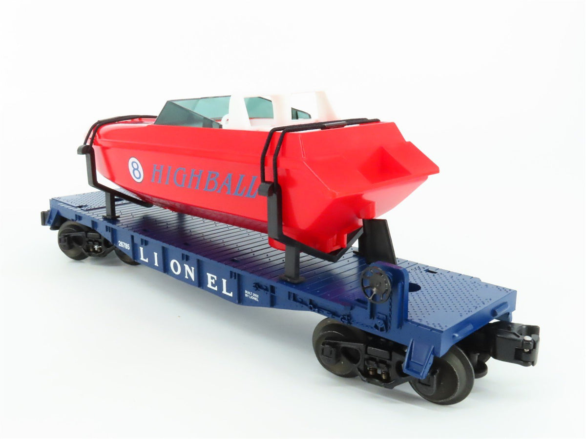 O Gauge 3-Rail Lionel 6-26785 Flat Car #26785 w/ 8 Highball Power Boat