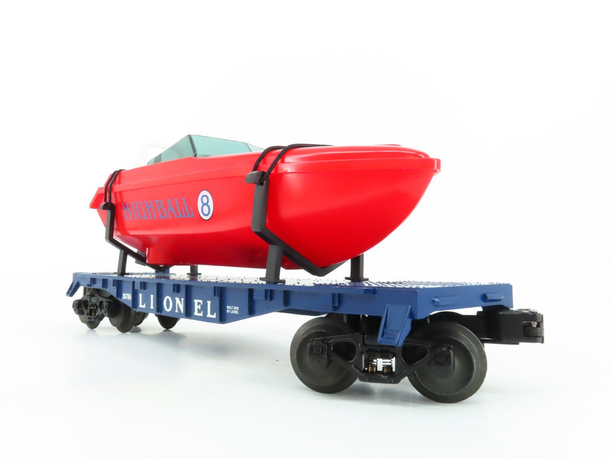 O Gauge 3-Rail Lionel 6-26785 Flat Car #26785 w/ 8 Highball Power Boat
