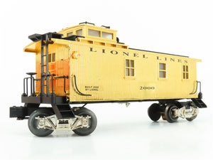 O Gauge 3-Rail Lionel 6-17635 Die-Cast Gold Plated Caboose #2000 w/ Lights
