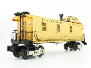 O Gauge 3-Rail Lionel 6-17635 Die-Cast Gold Plated Caboose #2000 w/ Lights