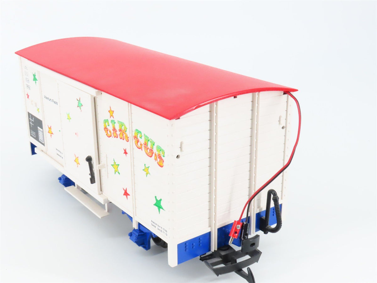 G Scale LGB 41362 Circus Single Door Box Car w/ Sound Installed
