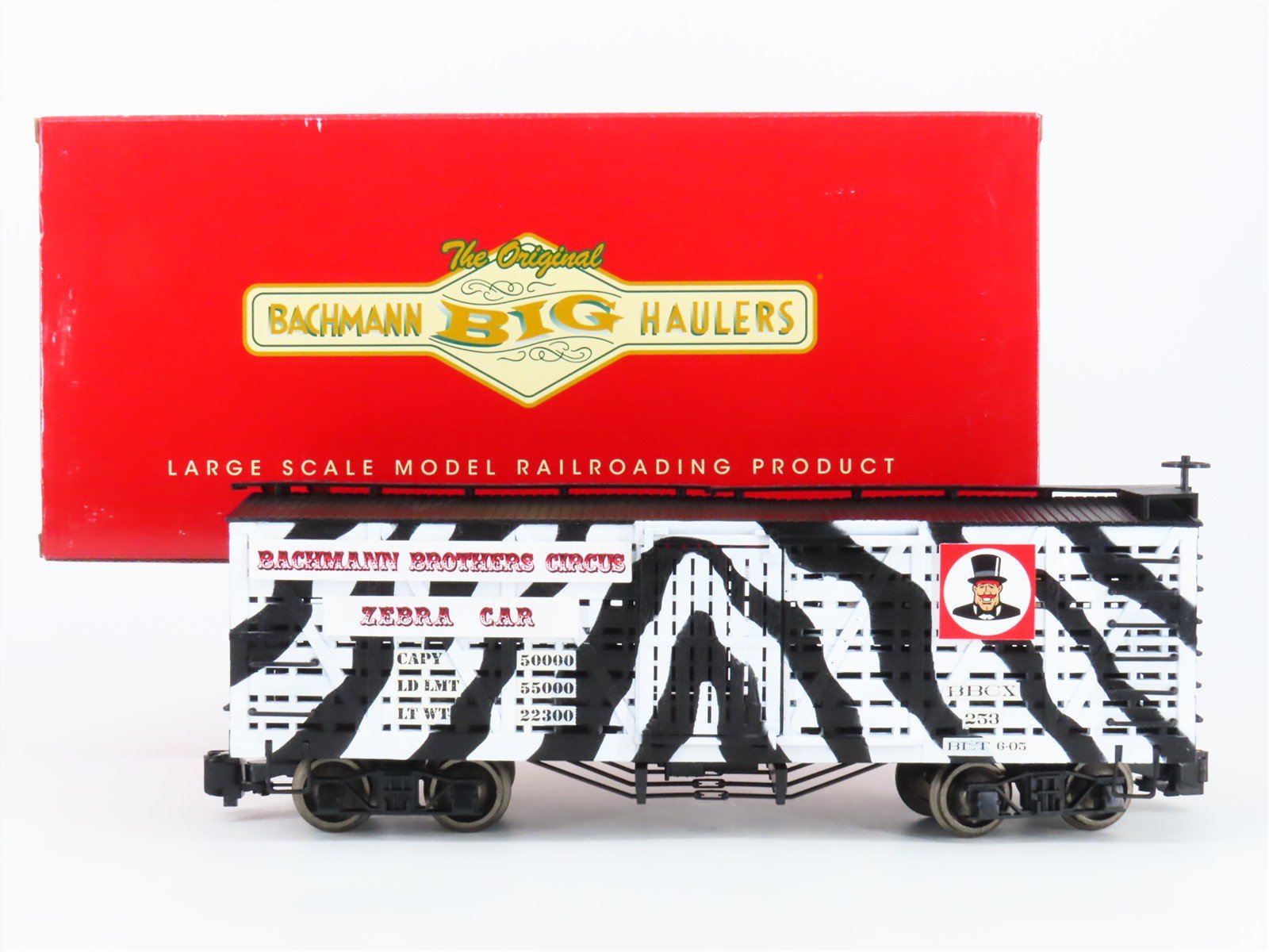 G Bachmann Big Haulers 98384 BBCX Bachmann Brothers Circus Zebra Stock Car #253