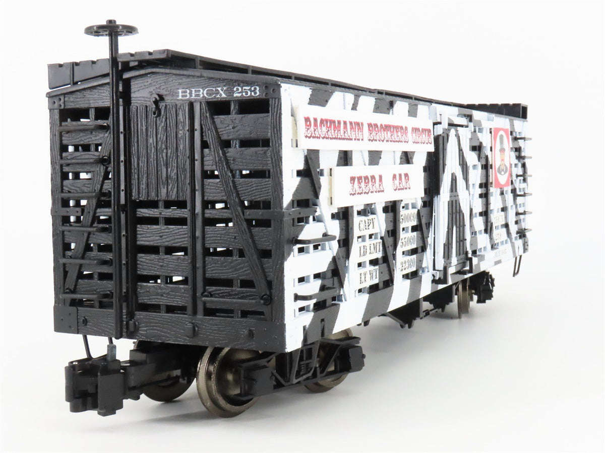 G Bachmann Big Haulers 98384 BBCX Bachmann Brothers Circus Zebra Stock Car #253