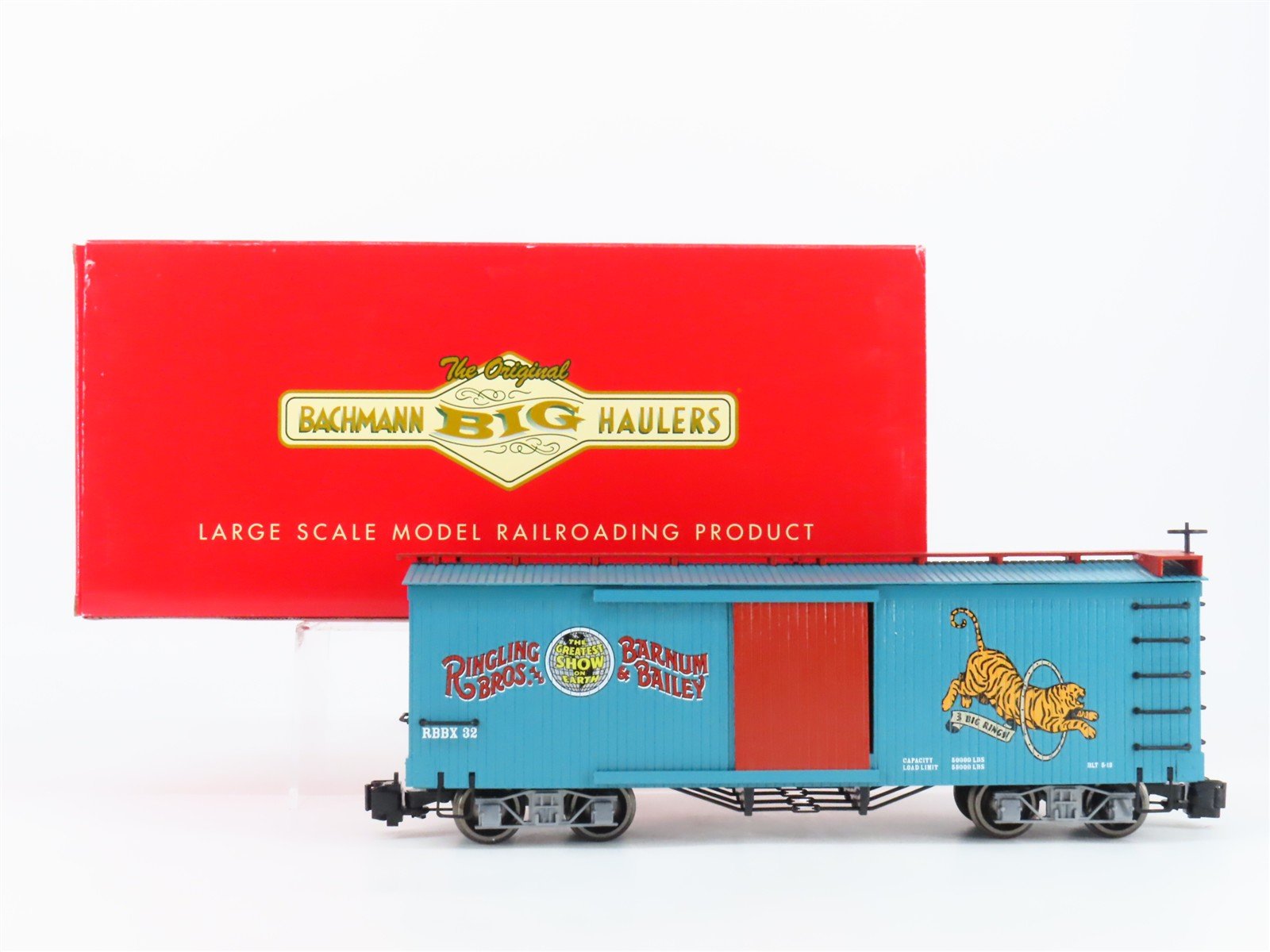 G Bachmann Big Haulers 92715 RBBX Ringling Bros Barnum & Bailey Tiger Box Car 32