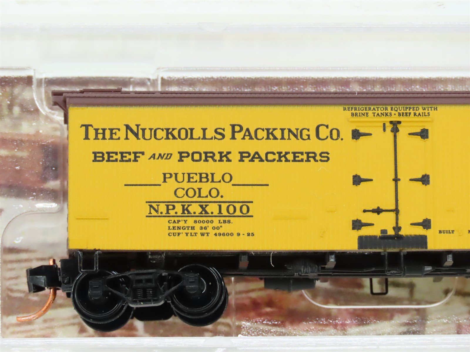 N Scale Micro-Trains MTL 05800536 NPKX Nuckoll's Packing Co 36' Wood Reefer #100