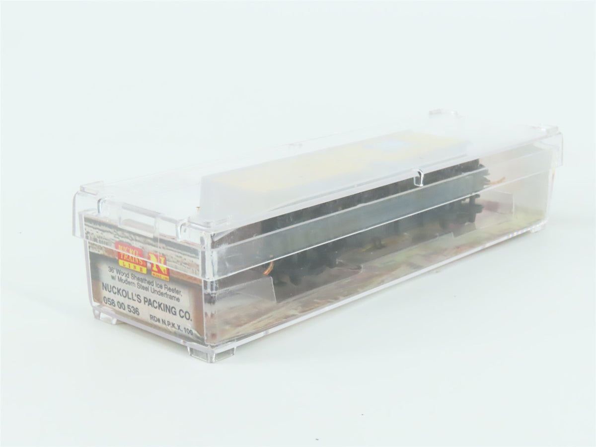 N Scale Micro-Trains MTL 05800536 NPKX Nuckoll&#39;s Packing Co 36&#39; Wood Reefer #100
