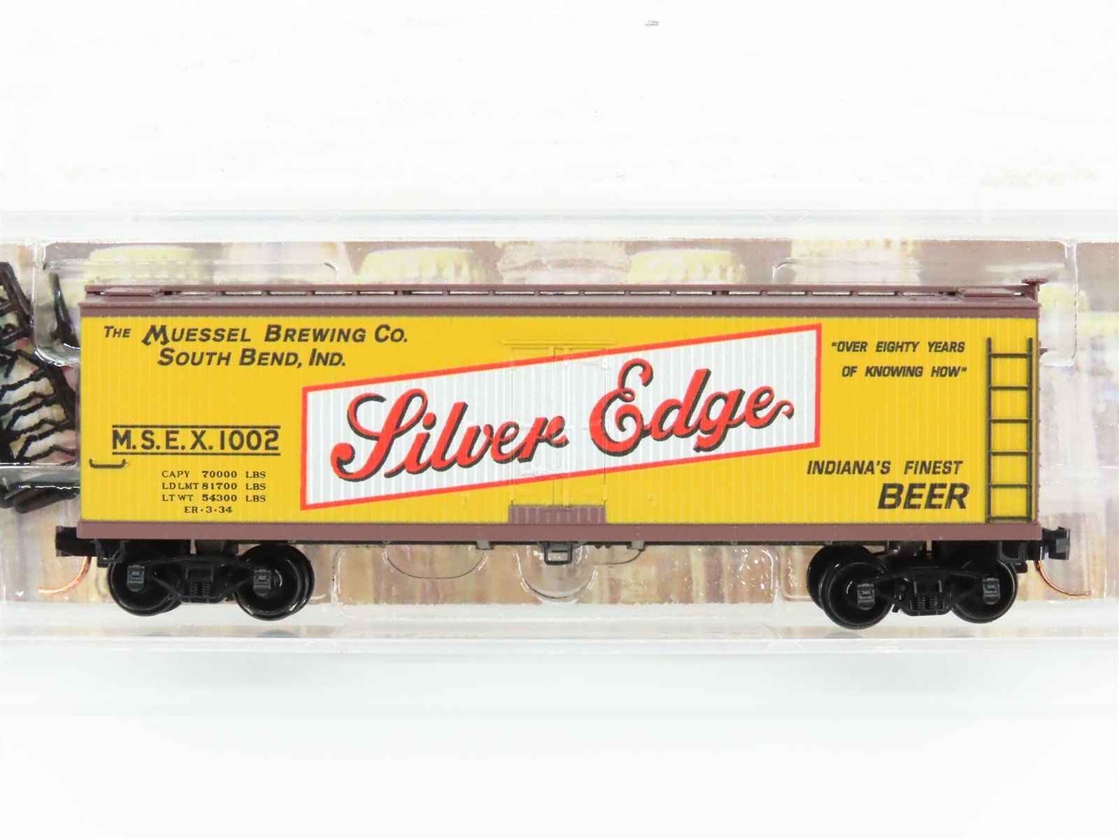 N Micro-Trains MTL 04900670 MSEX Mussel Brewing Silver Edge 40' Reefer #1002