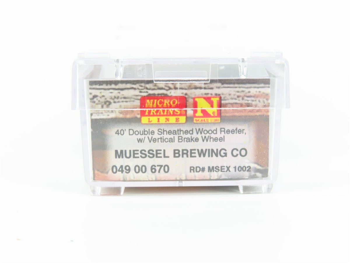 N Micro-Trains MTL 04900670 MSEX Mussel Brewing Silver Edge 40&#39; Reefer #1002