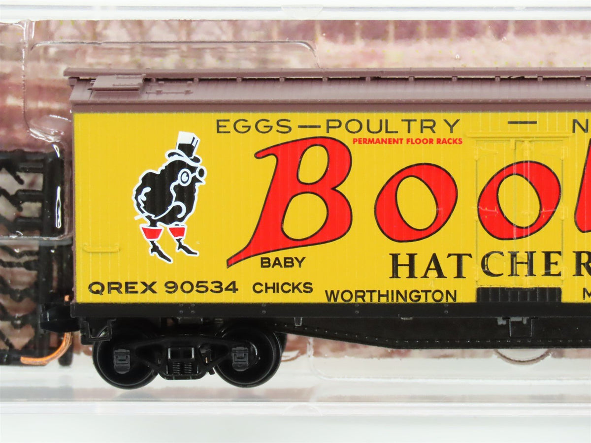 N Scale Micro-Trains MTL 04900620 QREX Boote&#39;s Hatcheries 40&#39; Reefer #90534