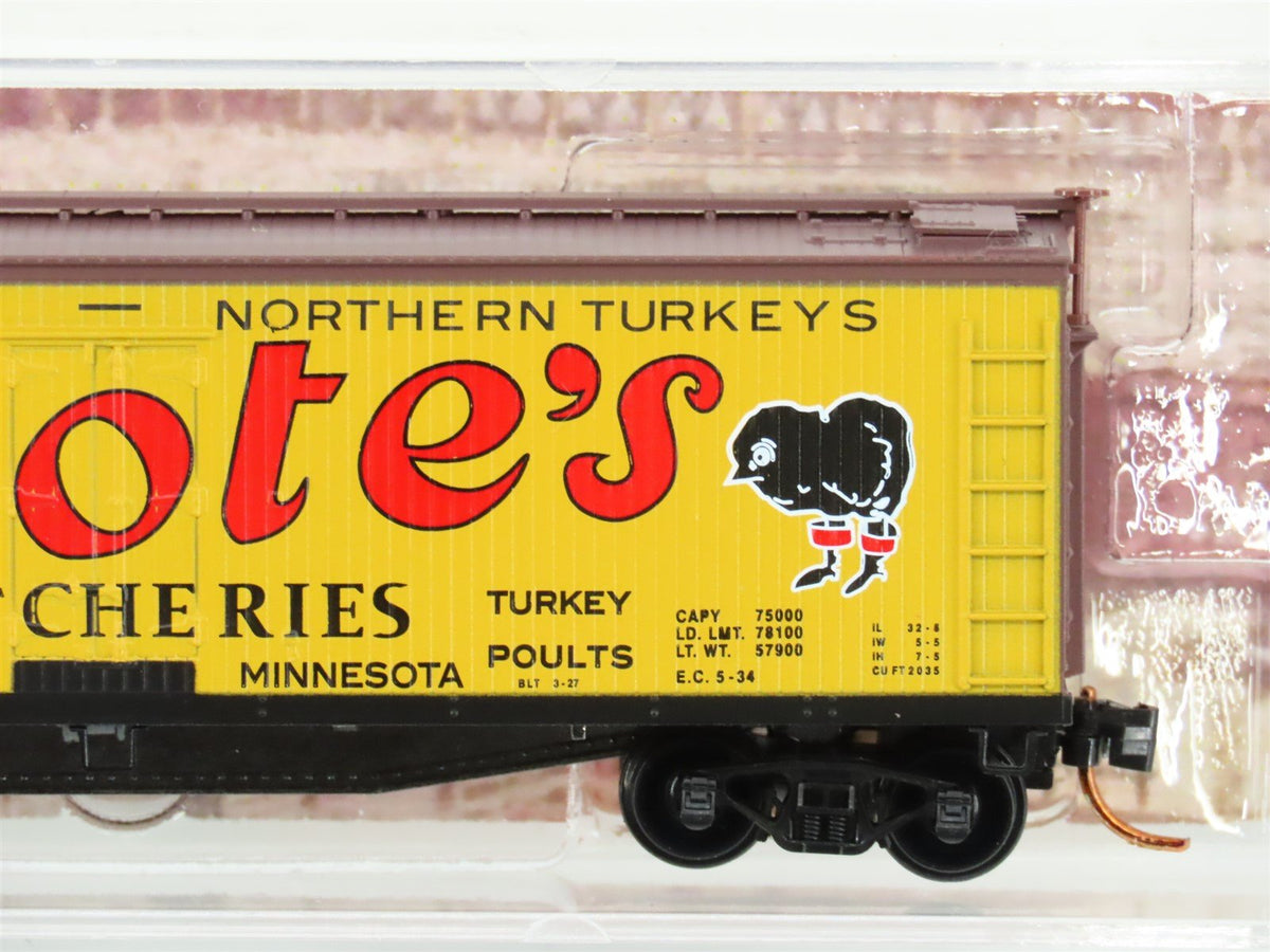 N Scale Micro-Trains MTL 04900620 QREX Boote&#39;s Hatcheries 40&#39; Reefer #90534