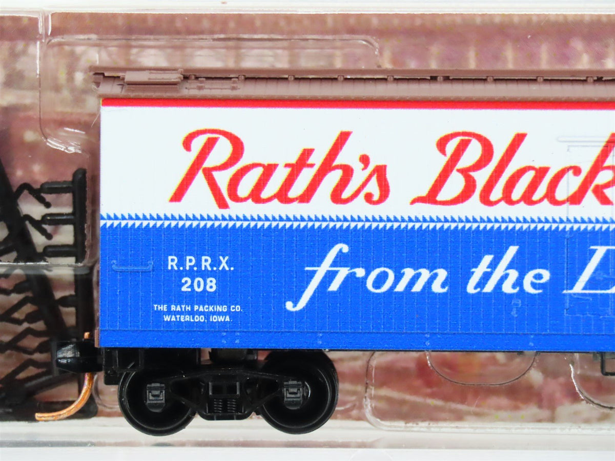 N Scale Micro-Trains MTL 04900630 RPRX Rath&#39;s Blackhawk Ham 40&#39; Wood Reefer #208