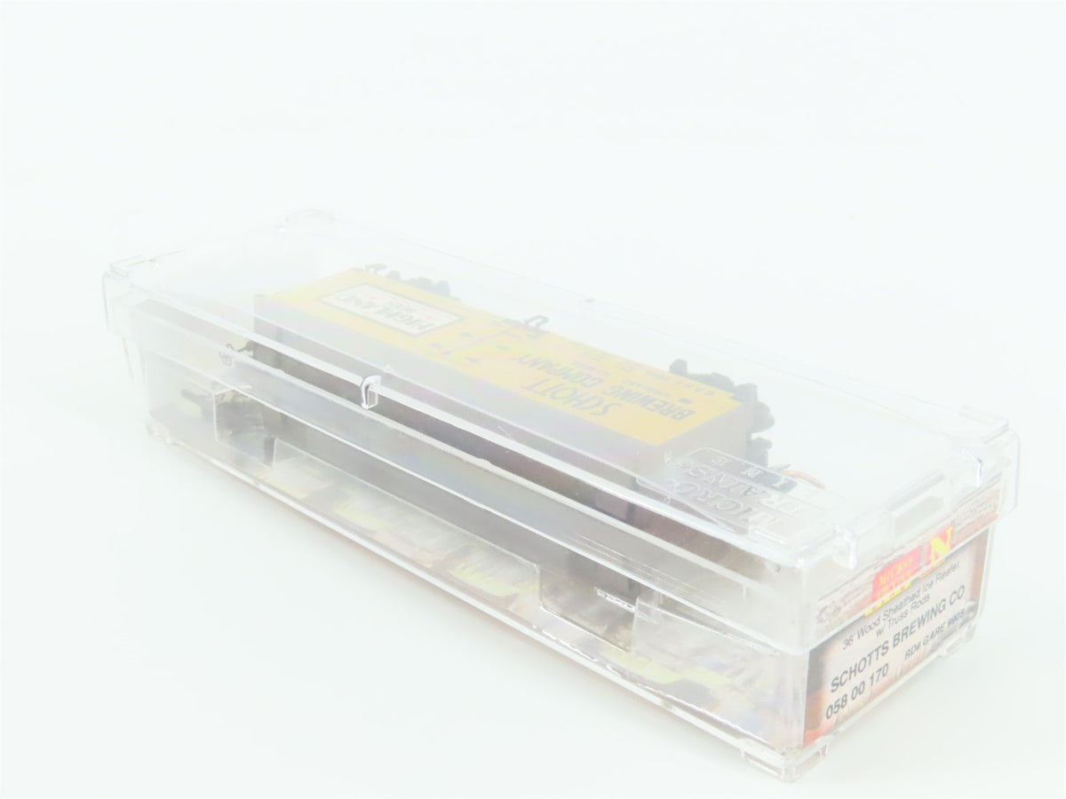 N Scale Micro-Trains MTL 05800170 GARE Schott Brewing 36&#39; Wood Reefer #9905