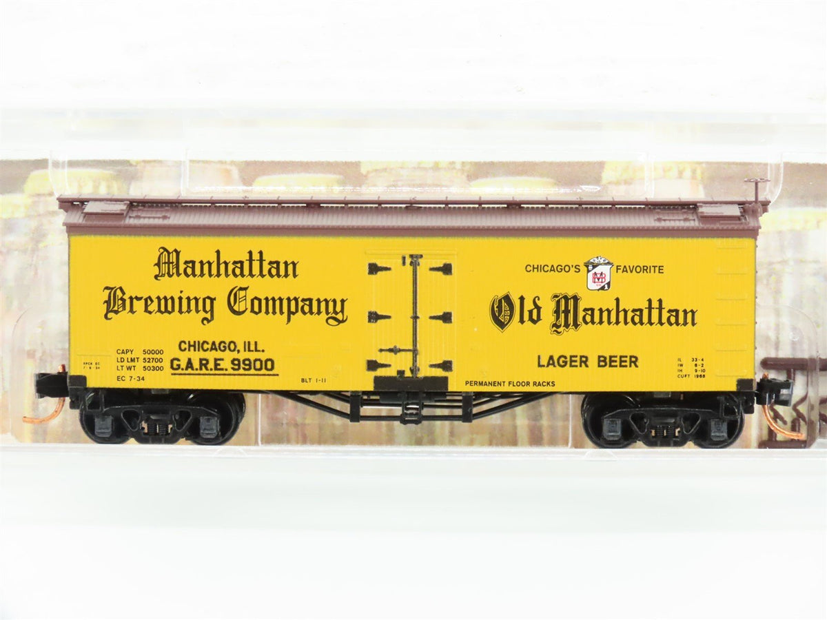 N Scale Micro-Trains MTL 05800190 GARE Old Manhattan Beer 36&#39; Wood Reefer #9900