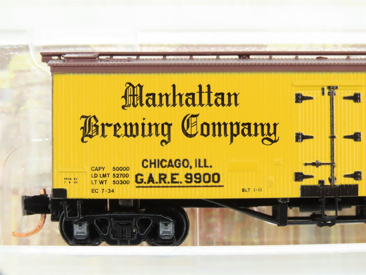 N Scale Micro-Trains MTL 05800190 GARE Old Manhattan Beer 36&#39; Wood Reefer #9900