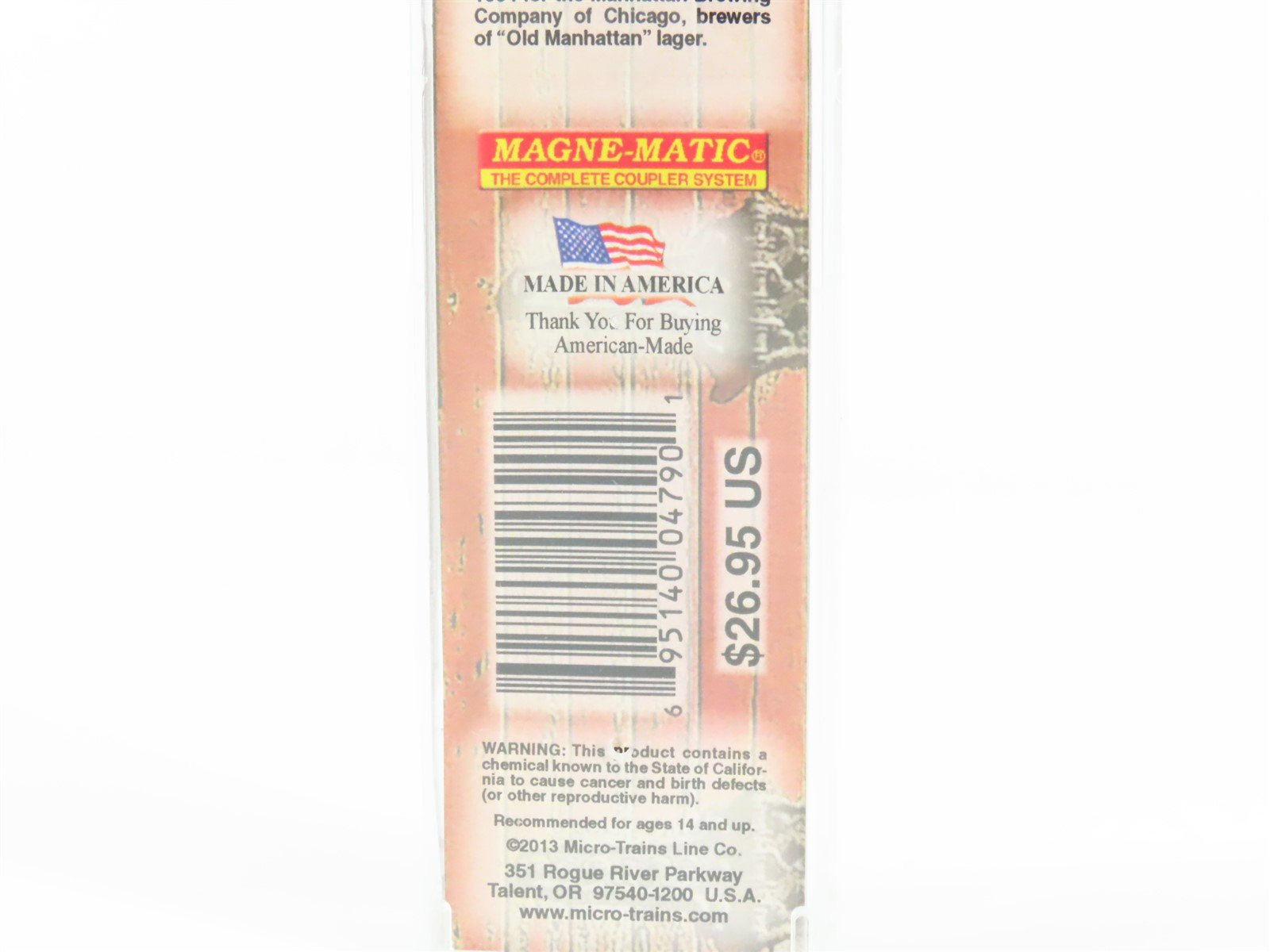 N Scale Micro-Trains MTL 05800190 GARE Old Manhattan Beer 36' Wood Reefer #9900