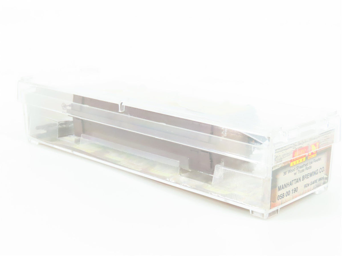 N Scale Micro-Trains MTL 05800190 GARE Old Manhattan Beer 36&#39; Wood Reefer #9900