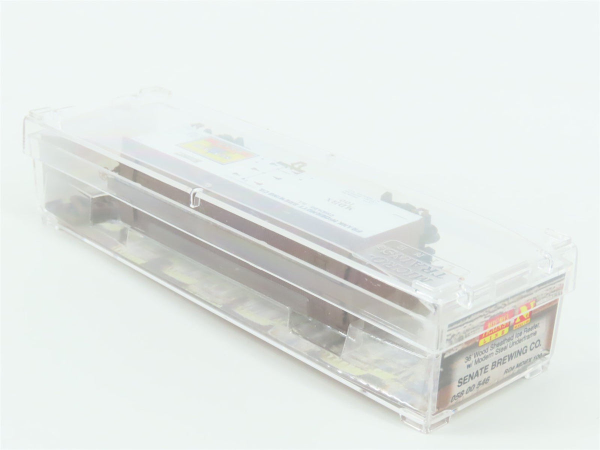 N Scale Micro-Trains MTL 05800546 MDBX Senate Brewing Co 36&#39; Wood Reefer #100