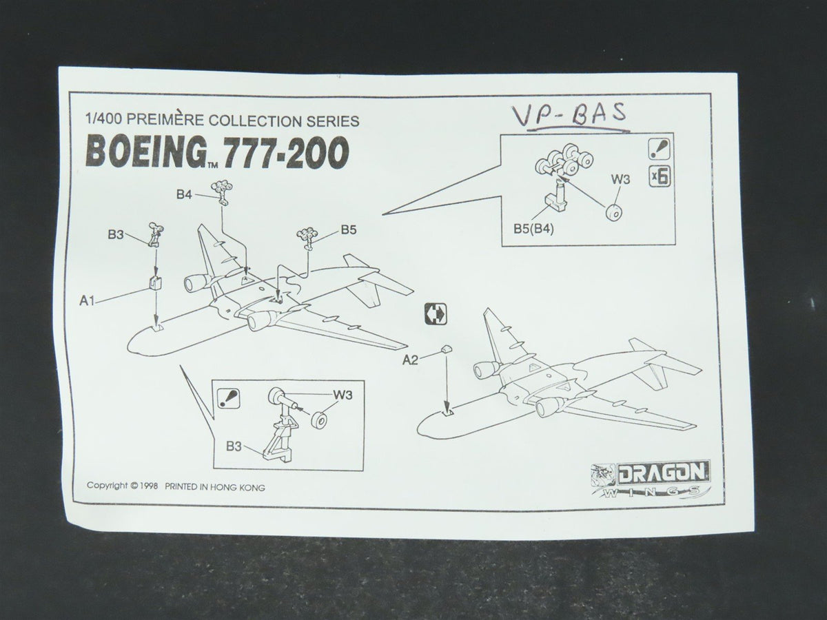 1:400 Dragon Wings Premiere 55068 Die-Cast Aeroflot Boeing 777-200 Airliner