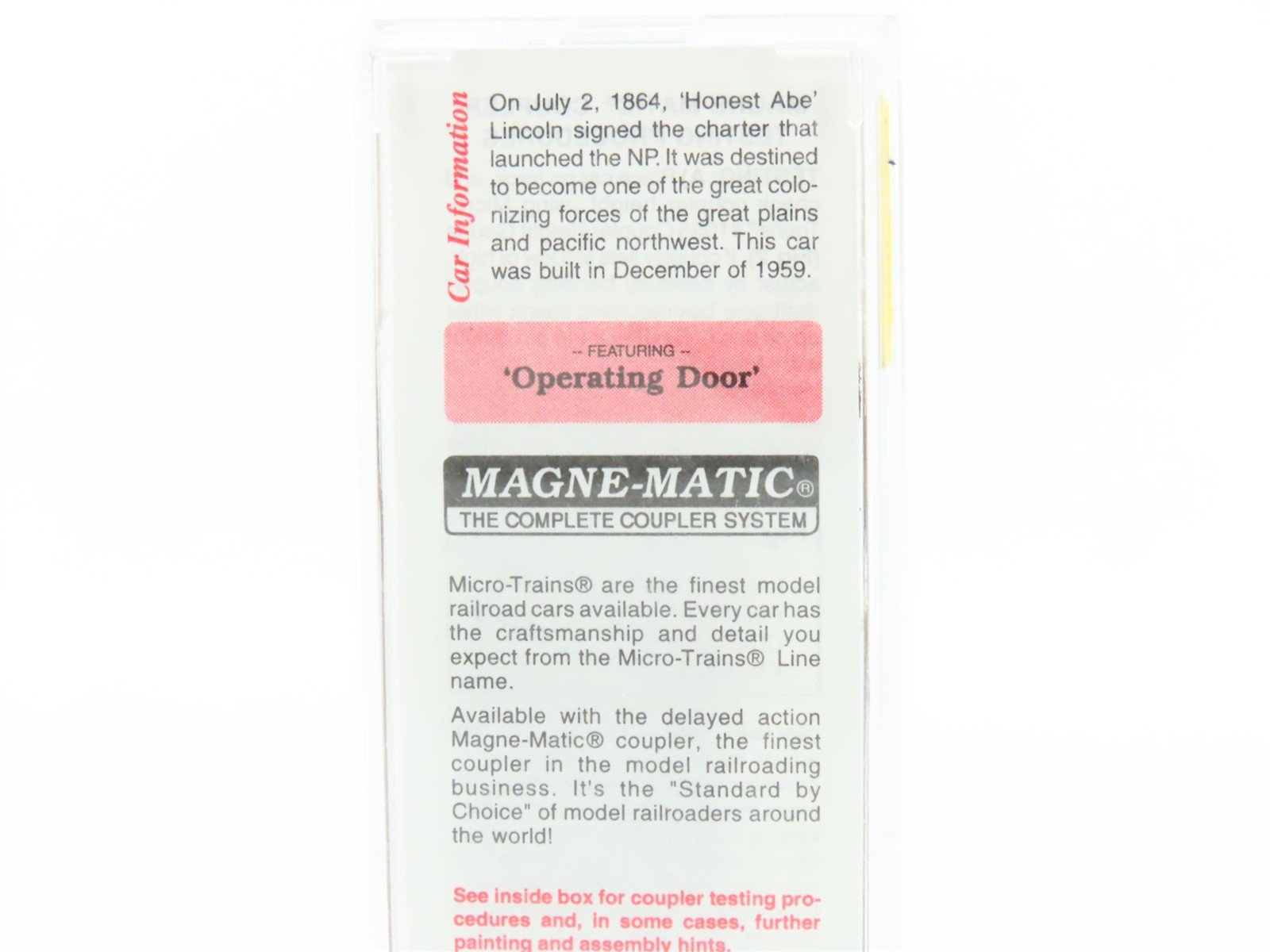 N Scale Micro-Trains MTL 22040 NP Route of the Vista-Dome 40' Box Car #8723