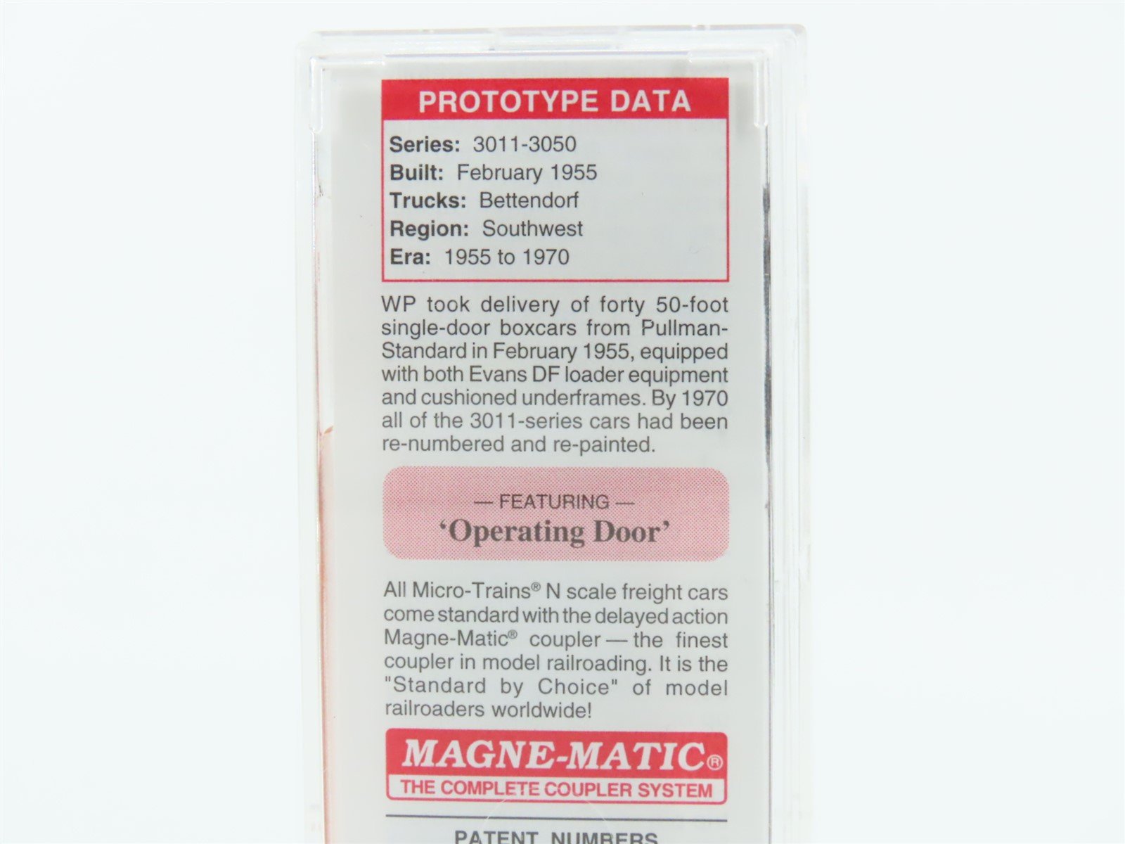 N Scale Micro-Trains MTL 03100290 WP Western Pacific Feather 50' Box Car #3026