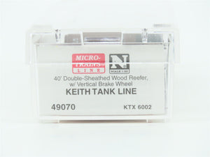 N Scale Micro-Trains MTL 49070 KTX Sonoma County Lines 40' Reefer #6002