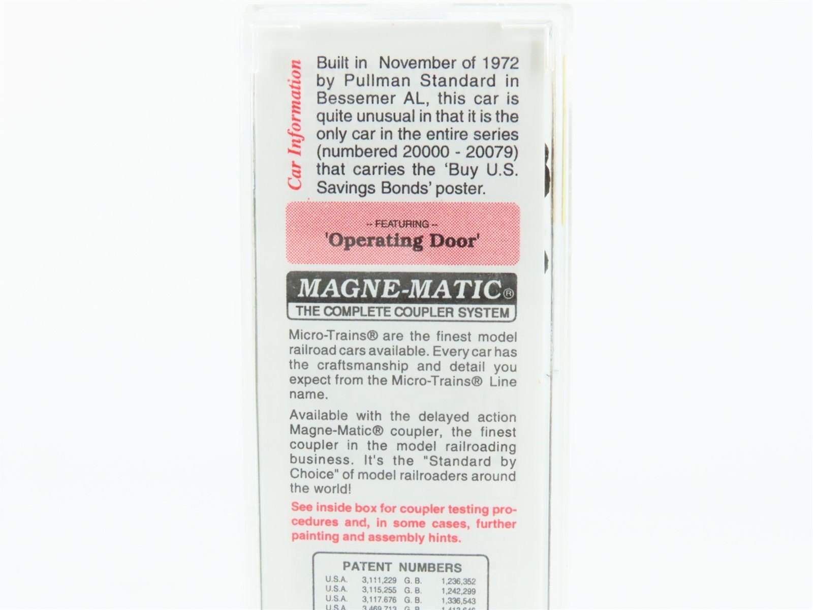 N Scale Micro-Trains MTL 77020 RDG Reading 50' Single Door Box Car #20054