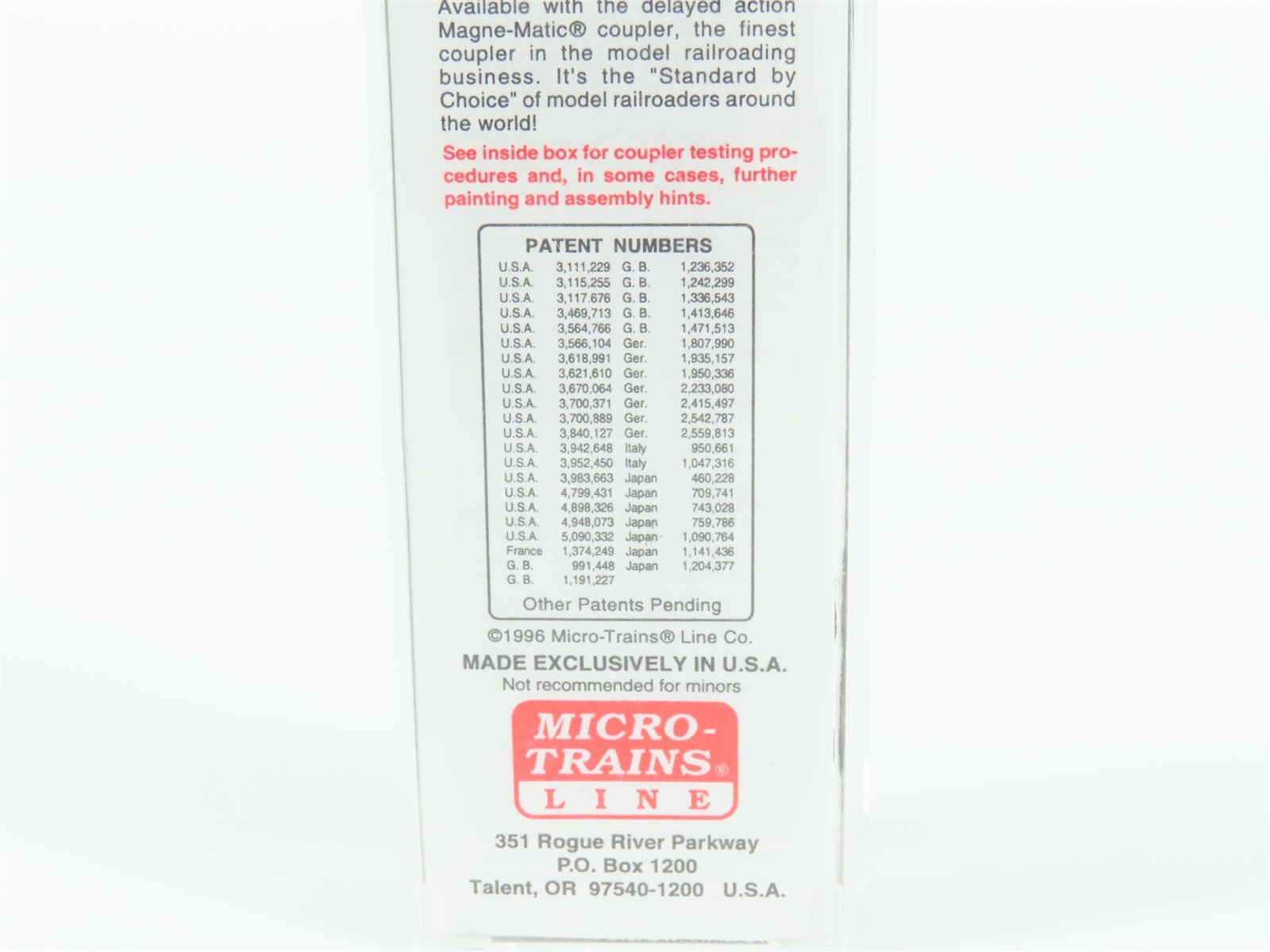 N Scale Micro-Trains MTL 77020 RDG Reading 50' Single Door Box Car #20054