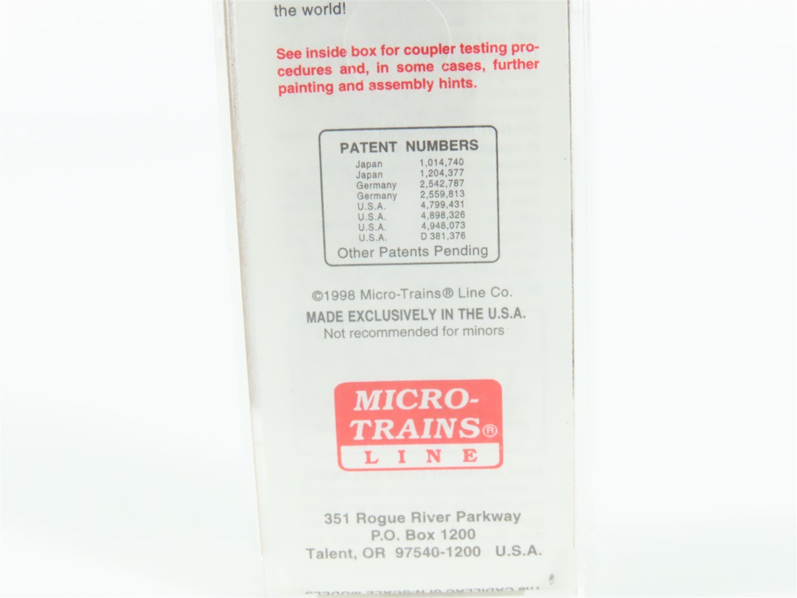 N Scale Micro-Trains MTL 20010 GTW Grand Trunk Western 40' Box Car #516771
