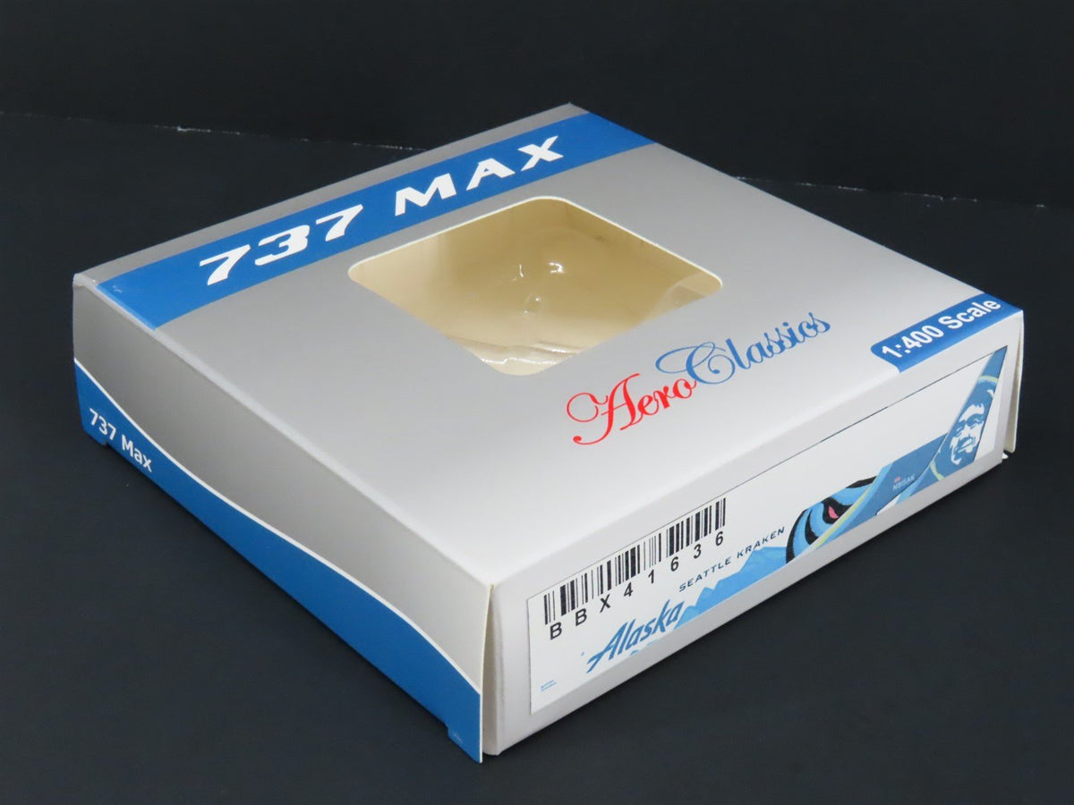 1:400 AeroClassics BBX41636 Die-Cast Alaska 737 MAX Airliner &quot;Seattle Kraken&quot;