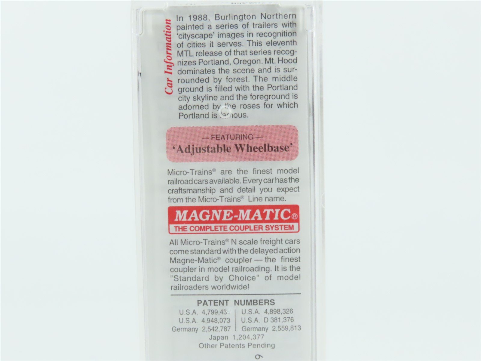 N Scale Micro-Trains MTL 67210 BNZ Intermodal Portland 45' Trailer #237862