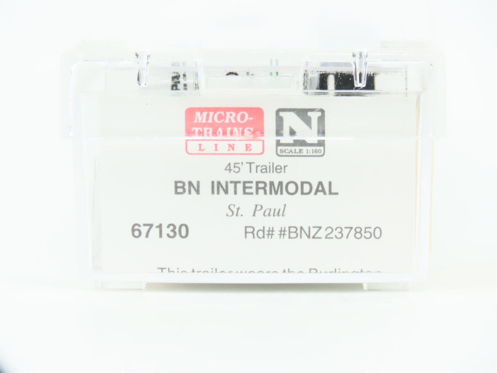 N Scale Micro-Trains MTL 67130 BNZ Intermodal St Paul 45' Trailer #237850