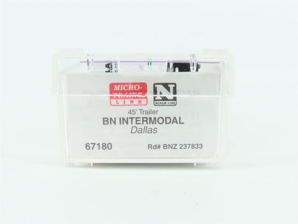 N Scale Micro-Trains MTL 67180 BNZ Intermodal Dallas 45&#39; Trailer #237833