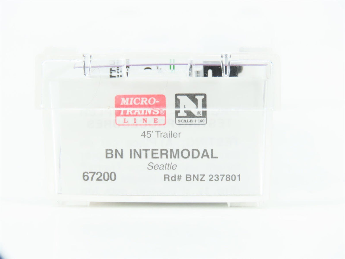 N Scale Micro-Trains MTL 67200 BNZ Intermodal Seattle 45&#39; Trailer #237801