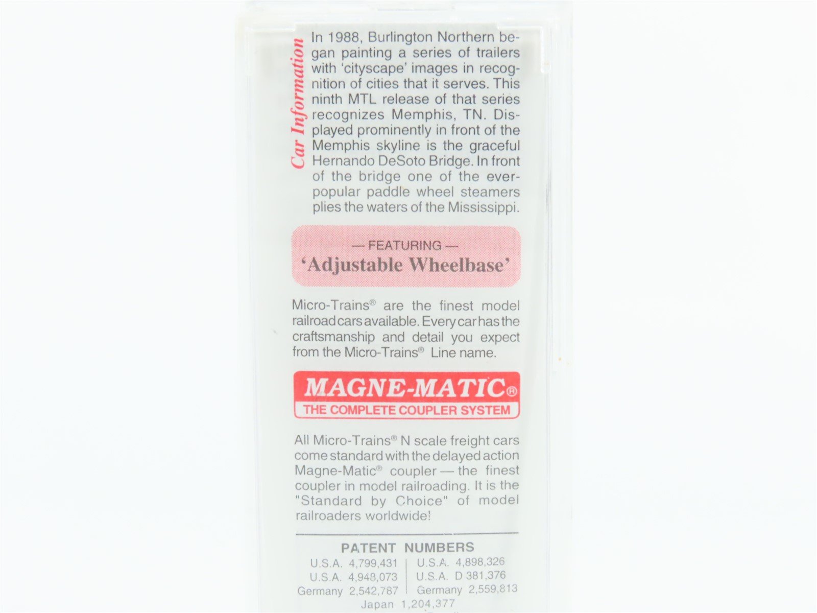 N Scale Micro-Trains MTL 67190 BNZ Intermodal Memphis 45' Trailer #237875