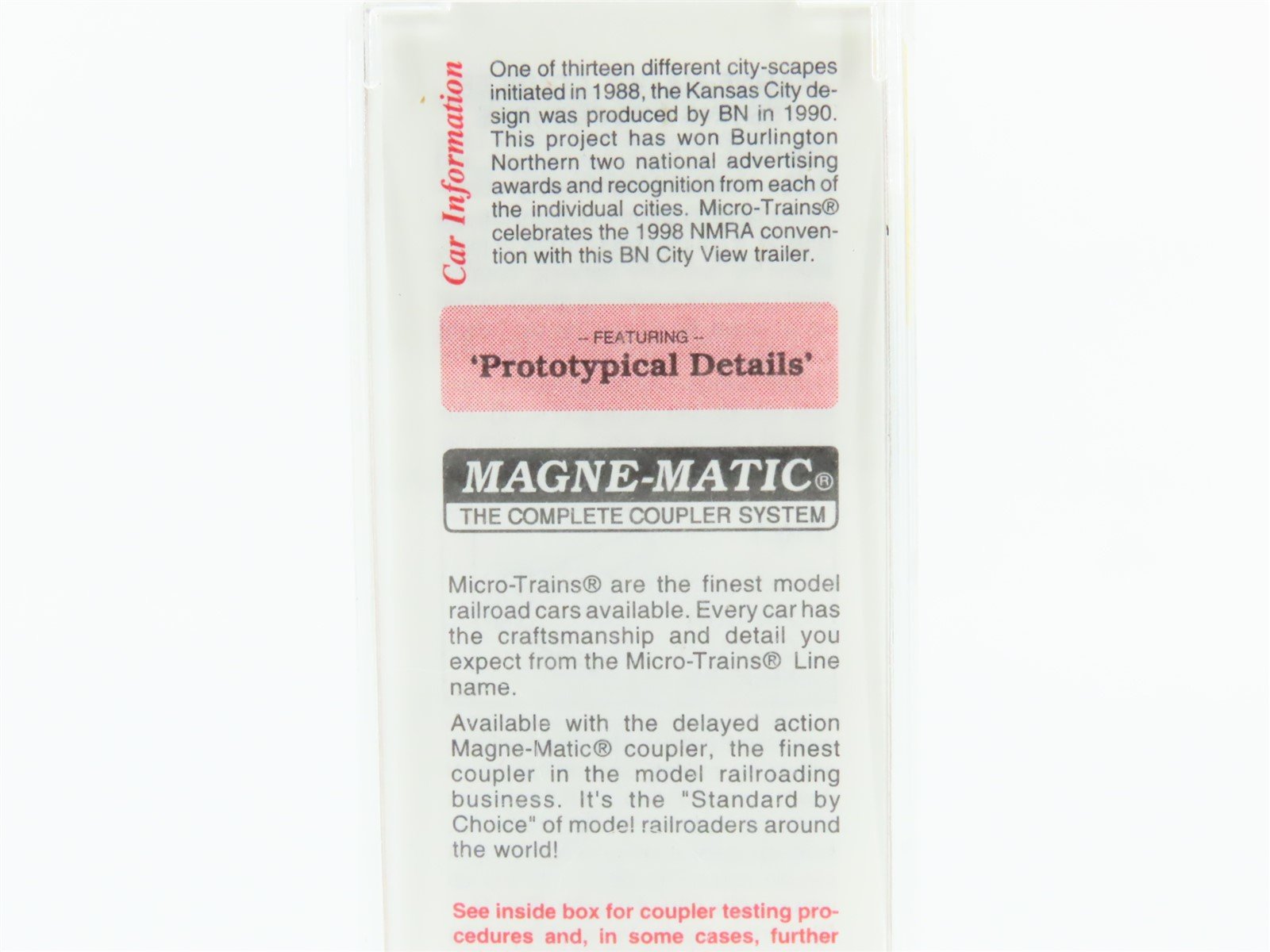 N Scale Micro-Trains MTL 67110 BNZ Intermodal Kansas City 45' Trailer #237895