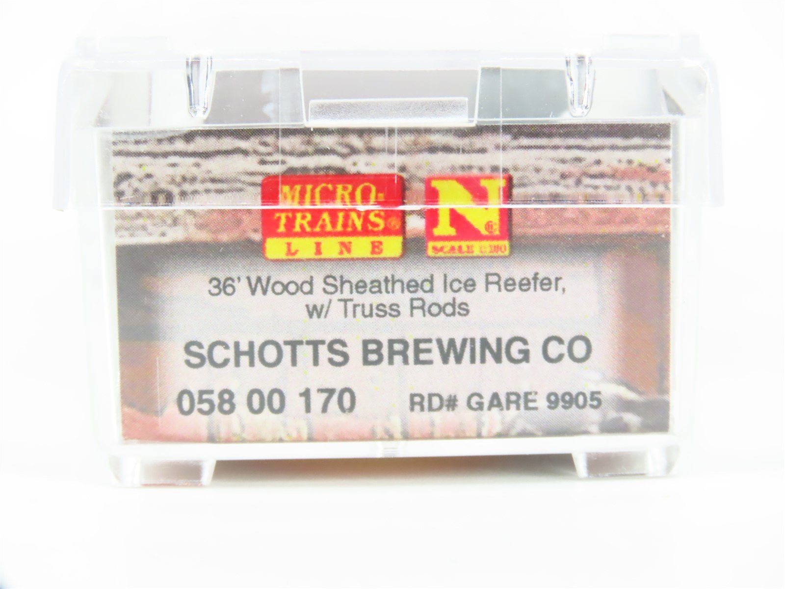 N Scale Micro-Trains MTL 05800170 GARE Schott's Brewing 36' Wood Reefer #9905