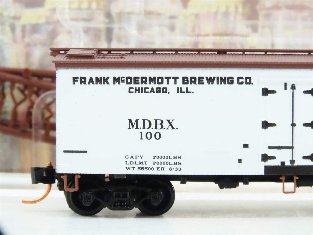 N Scale Micro-Trains MTL 05800546 MDBX Senate Brewing Co. 36&#39; Wood Reefer #100