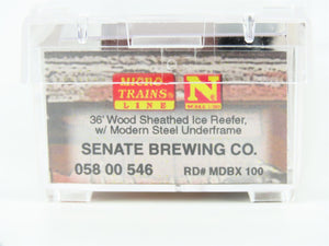 N Scale Micro-Trains MTL 05800546 MDBX Senate Brewing Co. 36' Wood Reefer #100