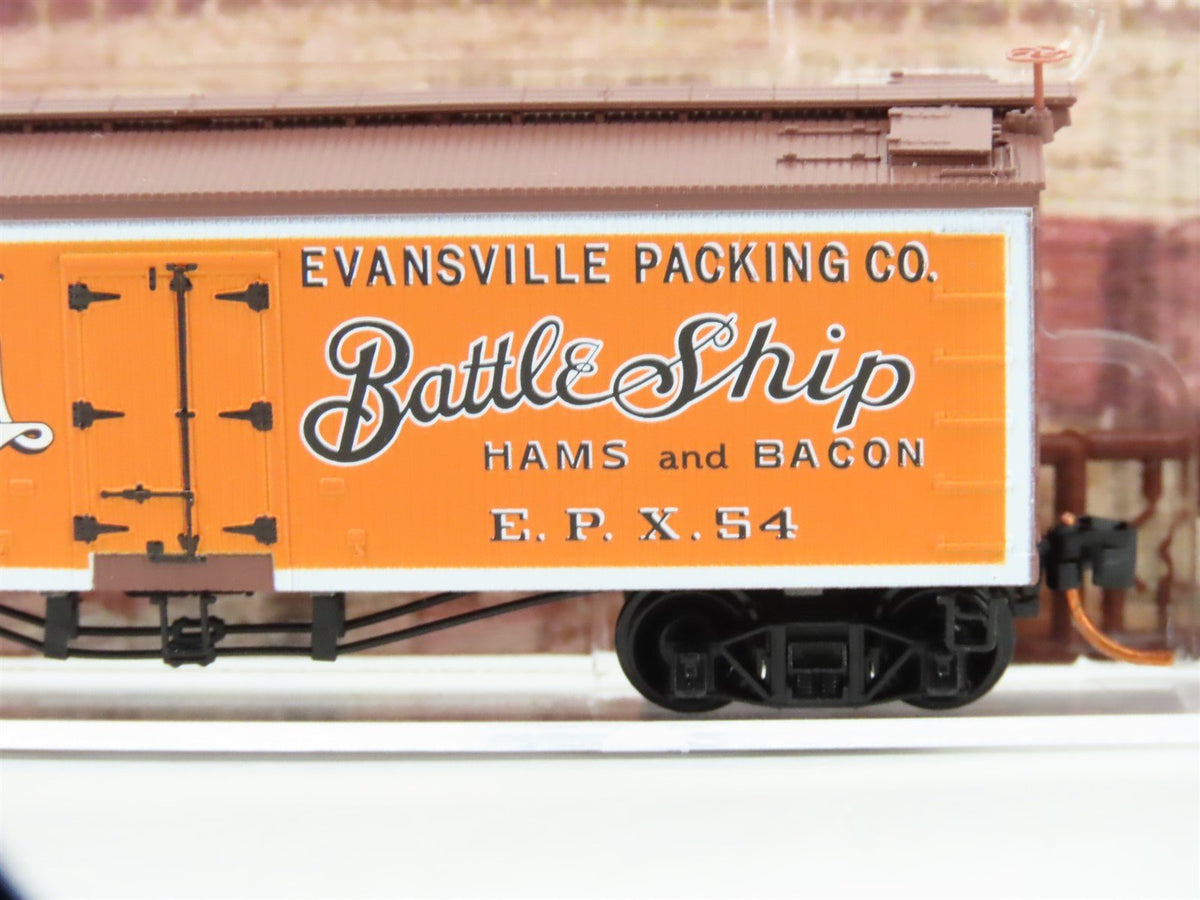 N Scale Micro-Trains MTL 05800140 EPX Evansville Packing Co. 36&#39; Wood Reefer #54