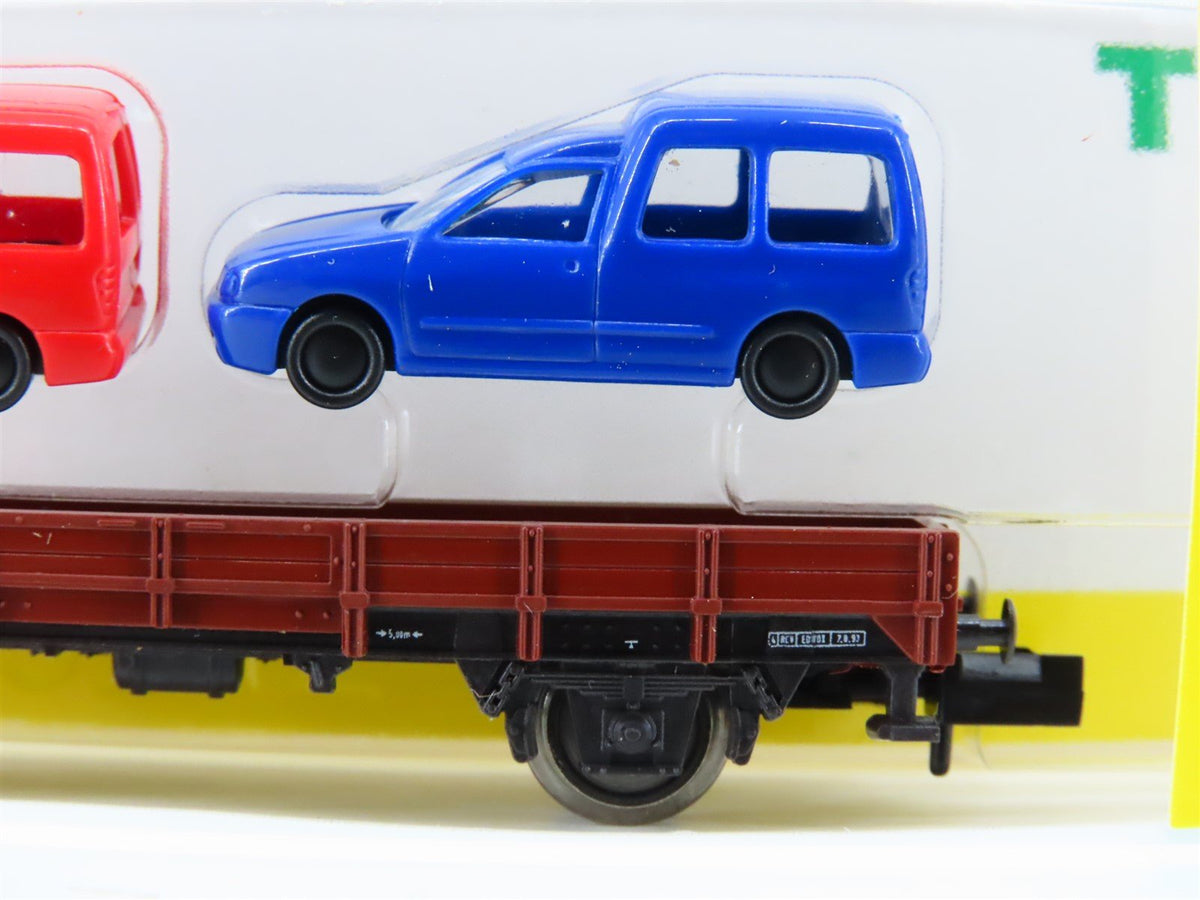N Scale Trix 15212 DB Railway Flatcar #32733405 w/ 2 Car Loads