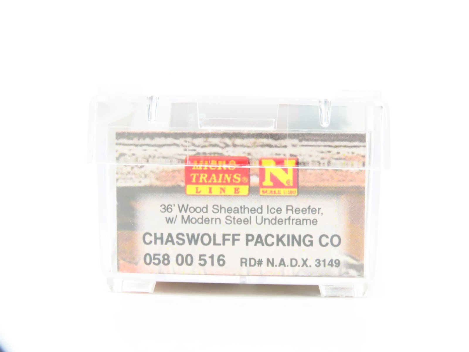 N Scale Micro-Trains MTL 05800516 NADX Chaswolff Packing 36' Wood Reefer #3149