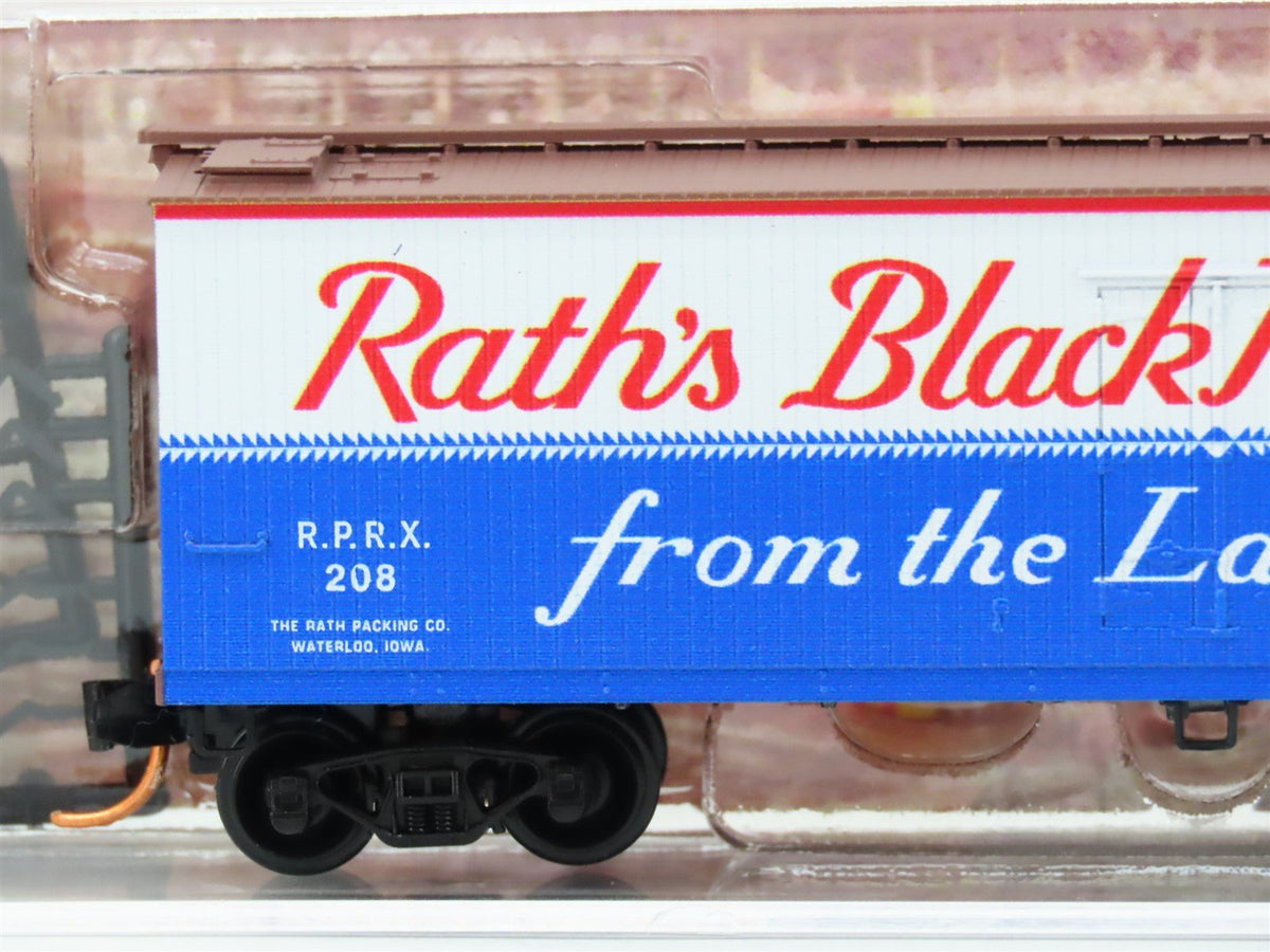 N Scale Micro-Trains MTL 04900630 RPRX Rath&#39;s Blackhawk Ham 40&#39; Wood Reefer #208