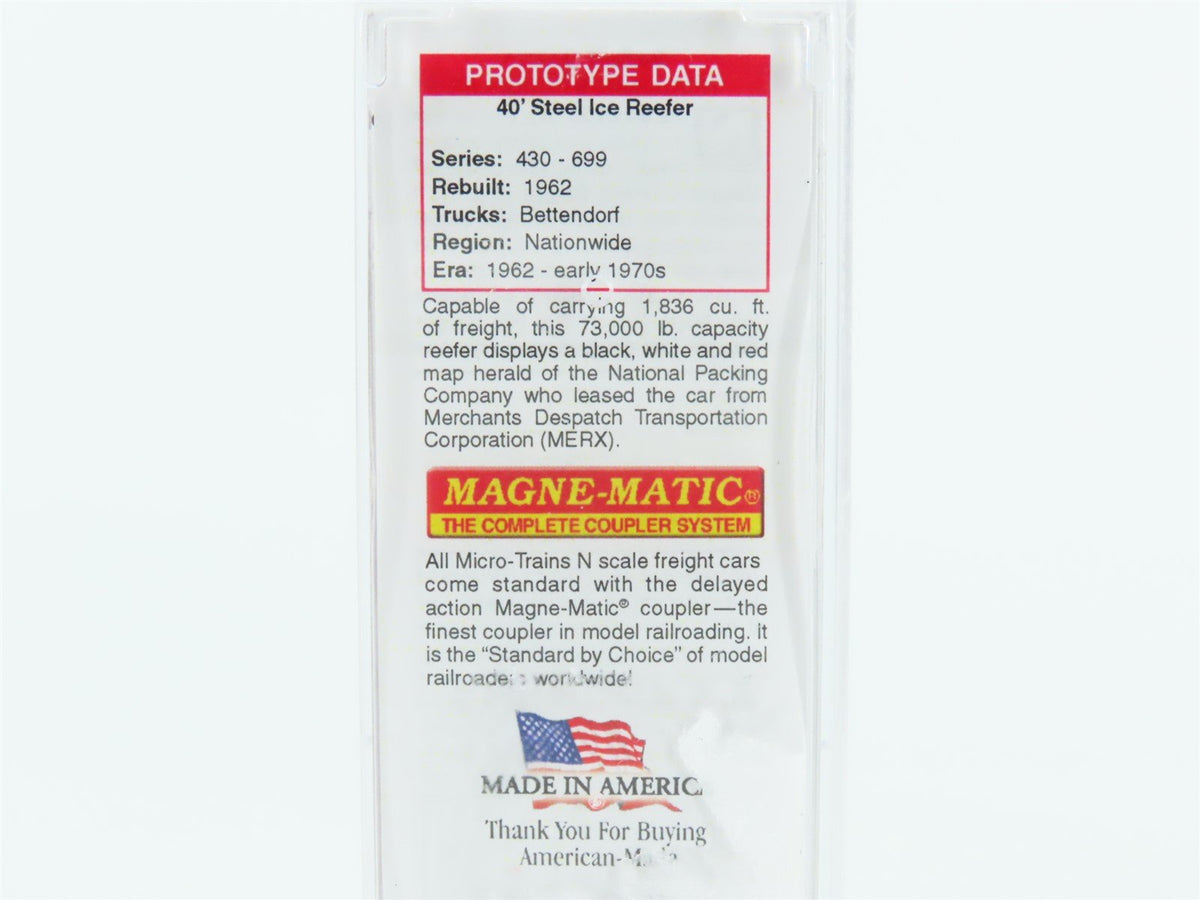 N Scale Micro-Trains MTL 05900162 MERX National Packing Company 40&#39; Reefer #543