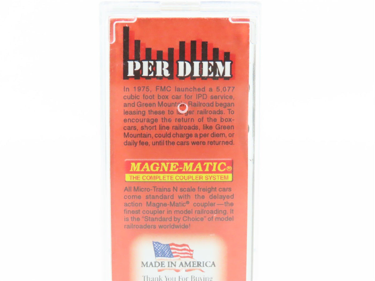 N Scale Micro-Trains MTL 02500960 GMRC Green Mountain 50&#39; Rib Side Boxcar #0629
