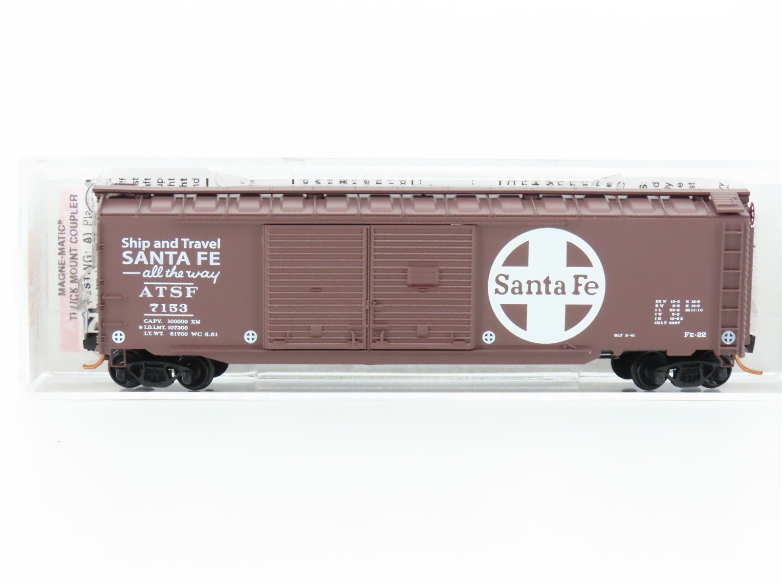 N Scale Micro-Trains MTL 07800130 ATSF Santa Fe 50' Auto Boxcar #7153