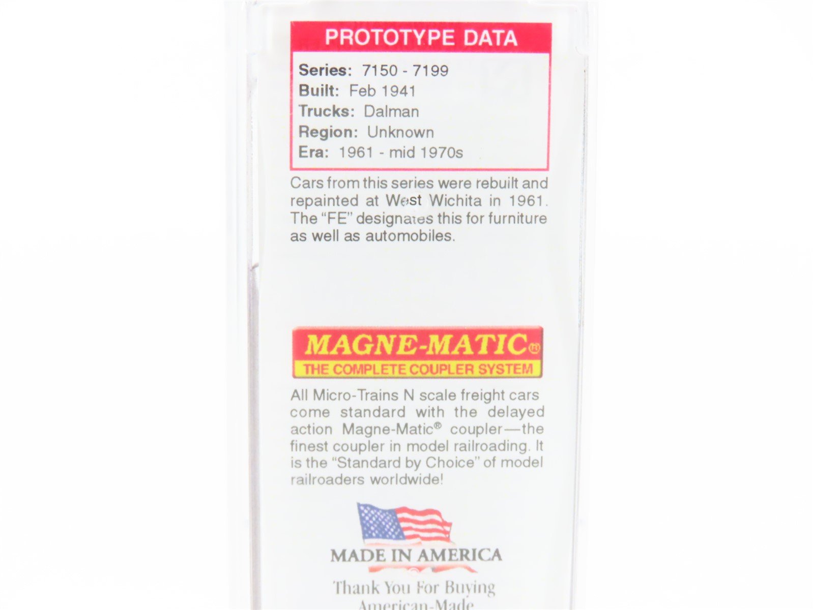 N Scale Micro-Trains MTL 07800130 ATSF Santa Fe 50' Auto Boxcar #7153