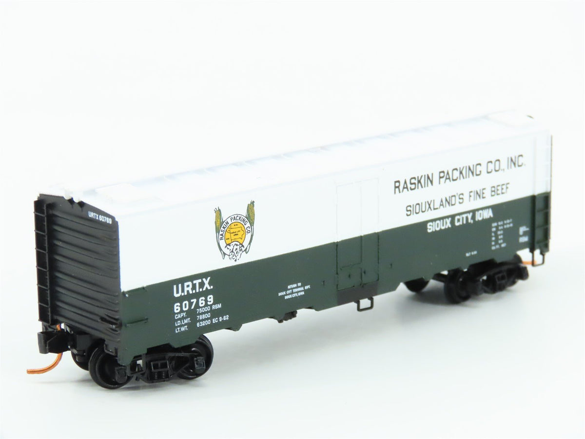 N Scale Micro-Trains MTL 05900170 URTX Raskin Packing 40&#39; Steel Reefer #60769