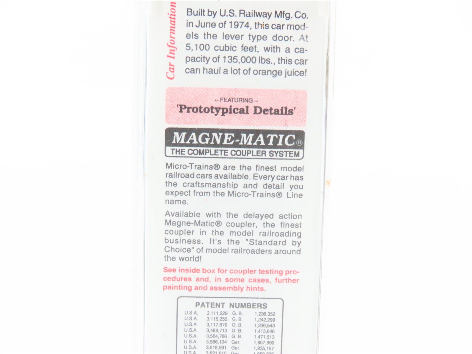 N Scale Micro-Trains MTL 75040 USLX Tropicana 50' Standard Boxcar #13085